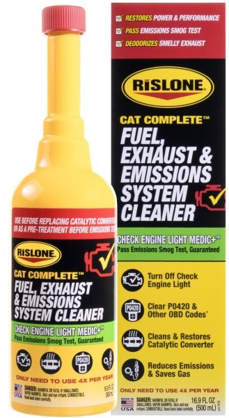 Добавка за бензин Rislone - Cat Complete Fuel, Exhaust & Emission System Cleaner - почиства катализатора